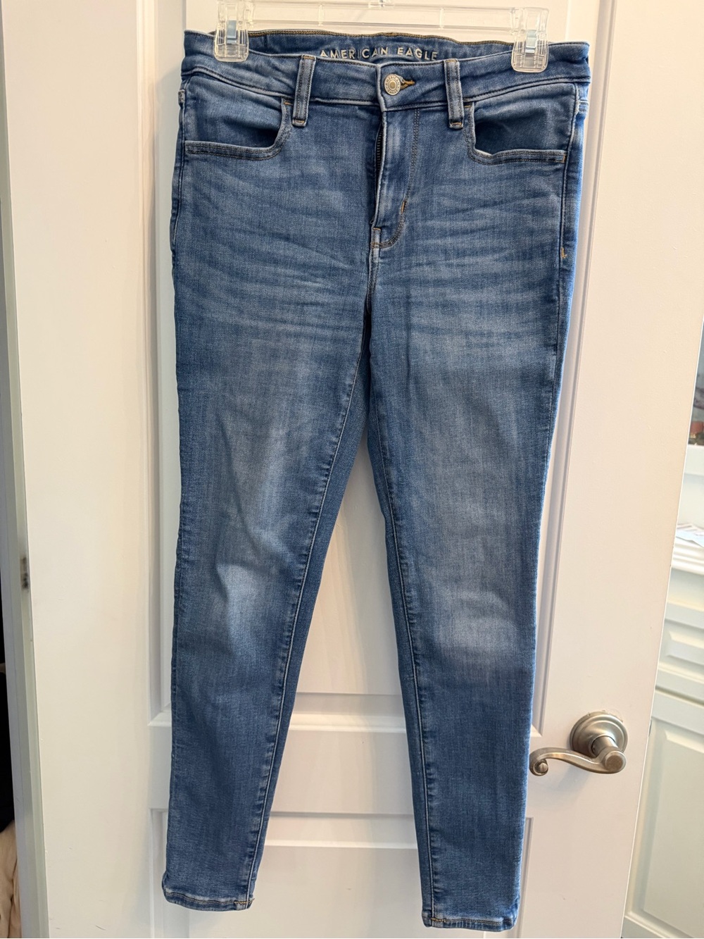 American Eagle Outfitters Women's Light Blue Skinny Jeans 6 short